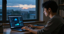 The Twilight Dial At Work In An AI Noctilucent Cloud Watch